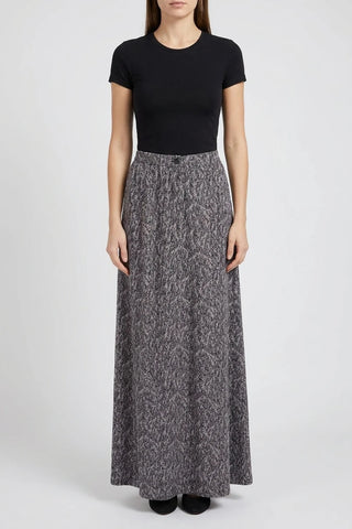 Dluga Spodnica Maxi w Roslinny Wzor