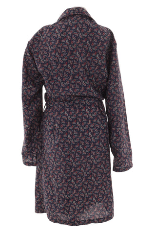 Elegancki Damski Szlafrok w Wzor Paisley Granatowy