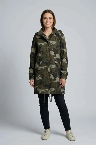 Kurtka parka wzór moro - Zielona