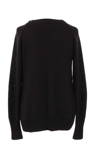 Sweter damski prążkowany z guzikami - Czarny